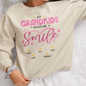 My Grandkids Make Me Smile shirt, Nana Shirt With Grandkids Name, Gift For Grandma, Mother's Day Shirt, Personalized Grandma Shirt,  Nana Shirt, Personalized Grandma Gift, Christmas Gift for Grandma, Customized Mother's Day Shirt, Grandchildren, Grandkids