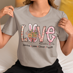 Personalized Love Grandma Sweatshirt, Custom Grandmalife Sweater and Grandkids Names On Sleeve, Custom Love Grandma Life kids on Sleeve, Mama Bunny Shirt