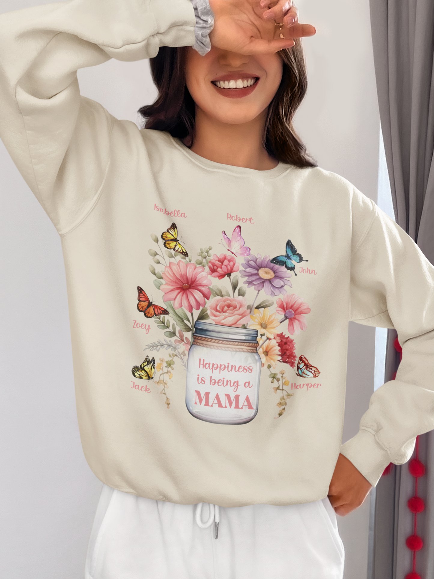 Happiness Being A Mama shirt,  Floral Grandma Mimi Nana, Mom Life, Mom Shirt,  Personalized Grandma Shirt, Happiness is Being a Grandma T-Shirt, Grandma Gift, Mother's Day Gift for Grandma, Customized Mother's Day Shirt