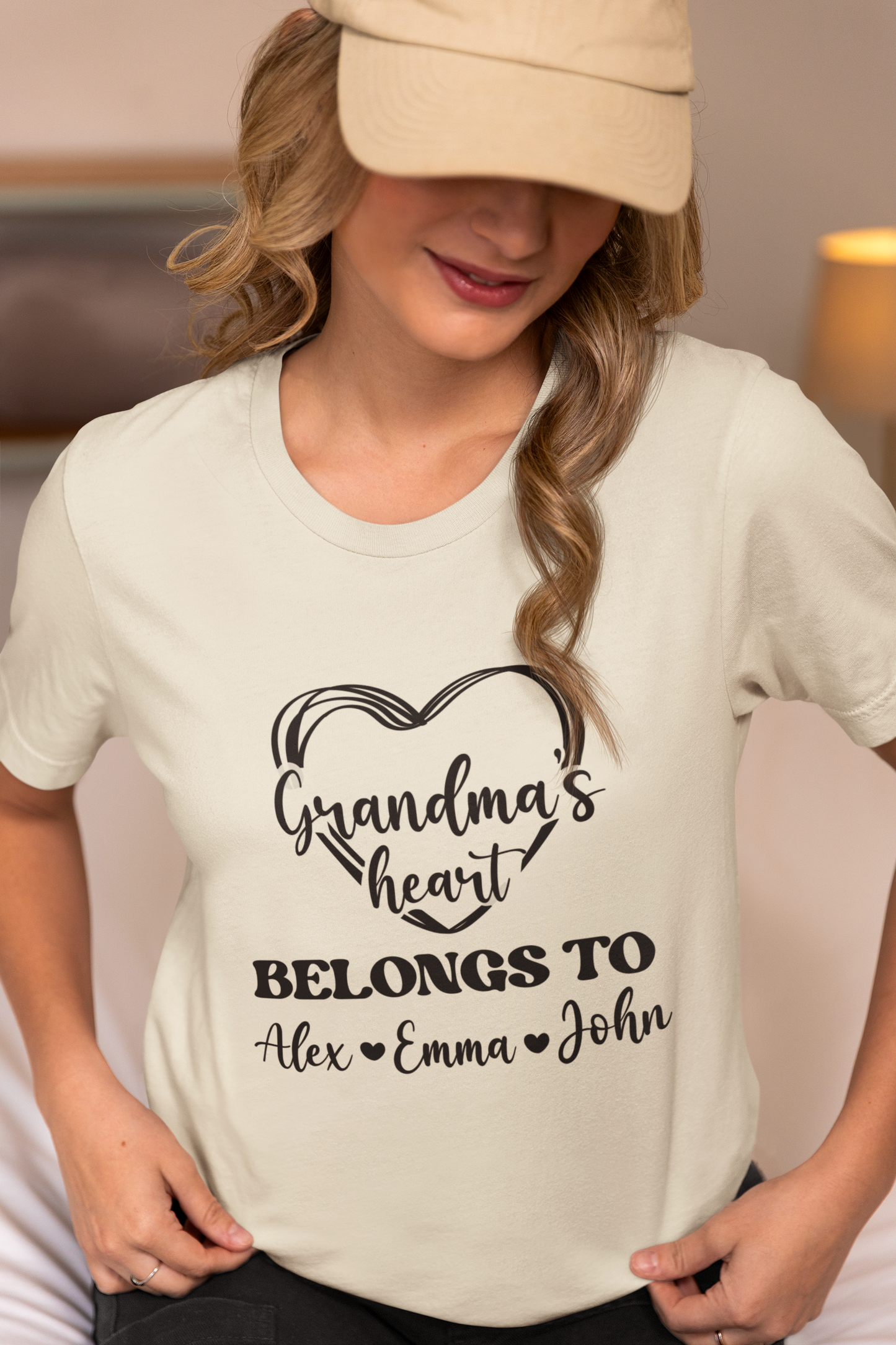 Personalized Grandma Shirt, This grandma's heart belongs to,  Customized with names, Custom Grandma Heart Sweatshirt, Grandma Shirt, Grandma Heart with kid names, Custom Grandma with kid names, Grandma Sweatshirt Gifts
