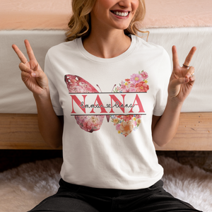 Butterfly Mama Mimi Nana Gigi Grandma Shirt, Floral Mama Shirt, Mom Shirt, Mom Life Shirt, Mom Shirt With Names, Personalized Mama T-shirt, Custom Mama Shirt, Mother's Day Shirt, Mama With Children Names Tee