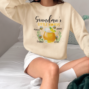 Personalized Grandma Shirt, Grandma with Kids Name, Mother's Day Shirt, Grandma's Little Honey, Gift For Grandma, Nanny Shirt, Grandma Gift For Grandma Nana Shirt Mom Shirt Grandma Tee Grandma Shirts With Grandkids Names