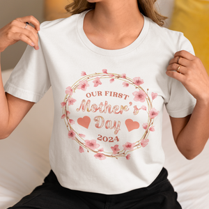 Our First Mother's Day Gift Idea Shirt, First Mother's Day 2024 Shirt, Retro Floral For Mother Shirt,  Best Floral Shirt For Mom, Retro Floral Gift Idea, First Mother's Day Ever Shirt, Best Shirt For First Mother Day