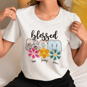 Mother's Day Shirt, Mom's Gift Shirt For Mother's Day, Comfort Color Mama Flowers Shirt, Plant Flowers Mom Shirt, Blessed Mom Shirt, Mother's Day Personalized Name Shirt, Floral Mother's Day Shirt, Personalized Flower Name Shirt, Floral Mama Shirt