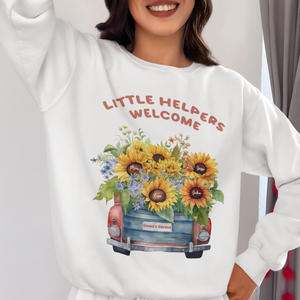 Little Helpers Welcome Shirt, Personalized Name Shirt, Mother's Day Shirt, Customized Mother's Day Shirt, Floral Truck Shirt, Sunflower Truck Shirt, Personalized Kid's Name Shirt, Sunflower Custom Name Shirt, Mama Baby Tee, Gift For Mom Mother's Day Ideas