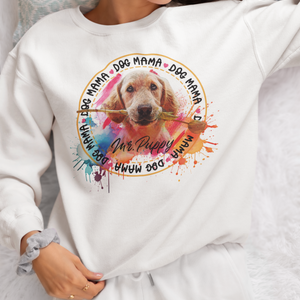 Dog Mom Shirt, Dog Mama Shirt, Cute Dog Paw Shirt, Personalized Dog's Name Shirt, Dog Mom Shirt For Mother's Day, Pet Mom Custom Name Shirt, Colorful Glitter Shirt, Custom Your Dog's Name Shirt, Dog Mom Gift Idea Shirt, Shirt For Who Loves Dog (Ver 2 )