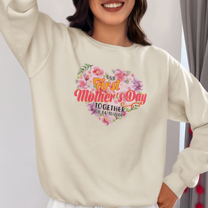 Our First Mother's Day Together Shirt, Floral Shirt For Mother's Day, Custom Date Shirt, Perosnalized Date Shirt, First Mother's Day 2024 Shirt, Peronalized Mother's Day Gift Shirt, Flowers Mother's Day Shirt