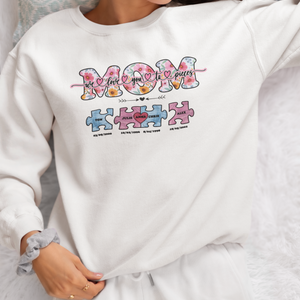 Mother's Day Gift Idea Shirt, We Love You To Pieces Shirt, Funny Puzzle Piece Mother's Day Shirt, Floral Quote Mother's Day Shirt, Customized Kid's Name Shirt