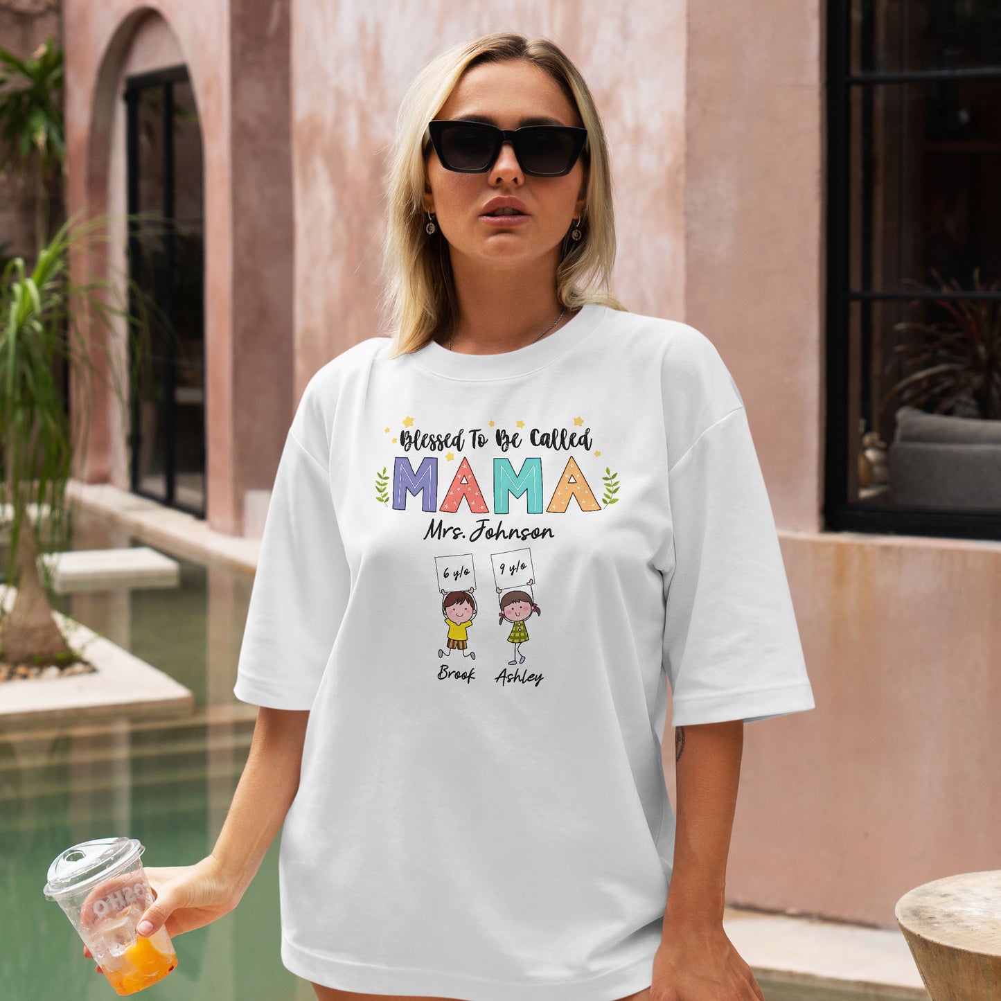 Blessed To Be Call Mama Shirt, Customized Mother's Day Shirt, Funny Kids Clipart Shirt, Personalized Kid's Name Shirt, Custom Mom Shirts For Women, Cute Mother's Day Mom Shirt, Personlized Gifts Custom Kid Shirt For Mom