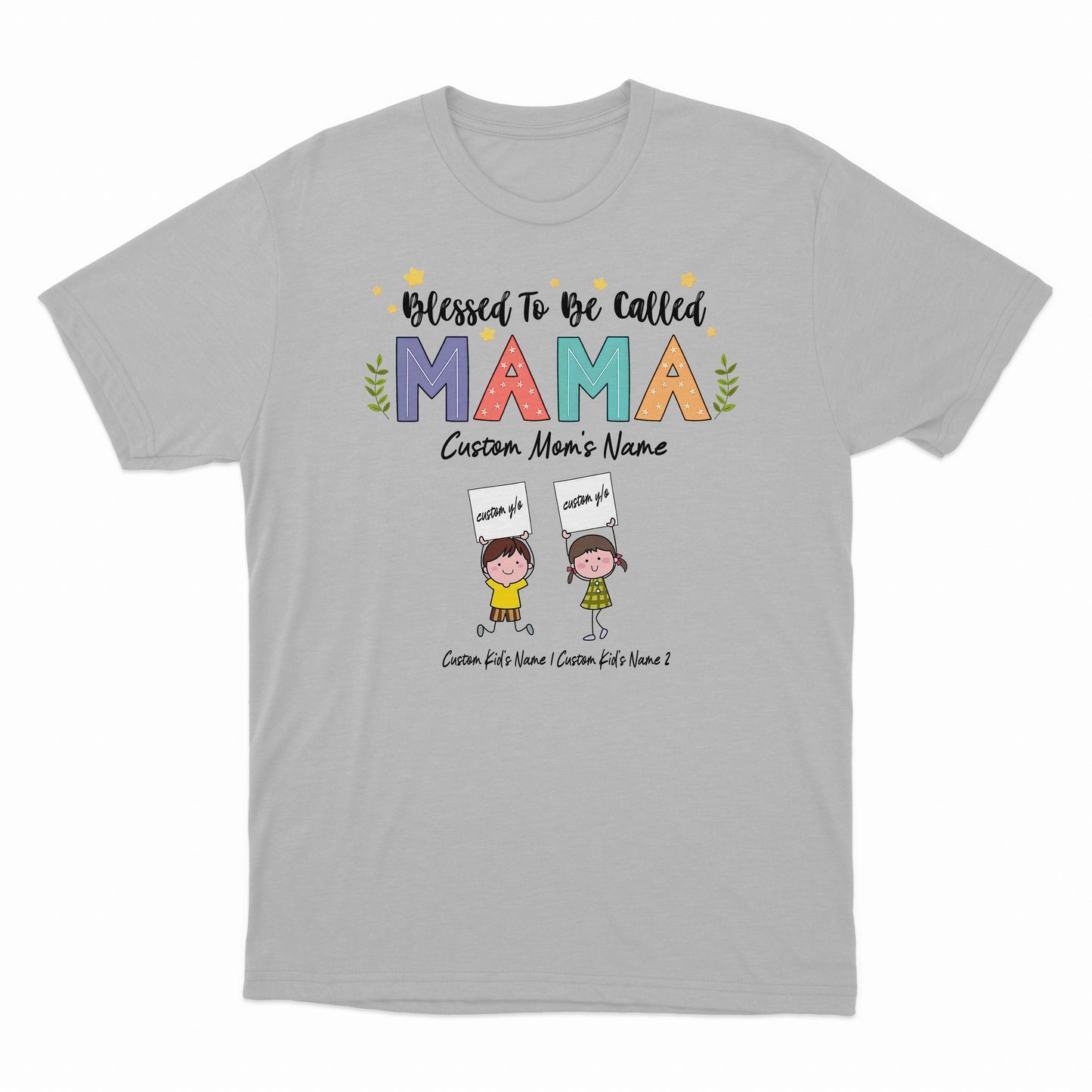 Blessed To Be Call Mama Shirt, Customized Mother's Day Shirt, Funny Kids Clipart Shirt, Personalized Kid's Name Shirt, Custom Mom Shirts For Women, Cute Mother's Day Mom Shirt, Personlized Gifts Custom Kid Shirt For Mom