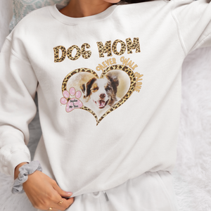 Dog Mom Shirt, Infinity Circle Leopard Print Shirt, Customized Dog Mom Shirt, You Never Walk Alone Paw Dog Shirt, Leopard Pattern Shirt For Dog Friends, Dog Lovers Gift Shirt, Funny Dog Mom Shirt, Personalized Dog's Name Shirt, Dog Mom Holic Shirt (Ver 1)