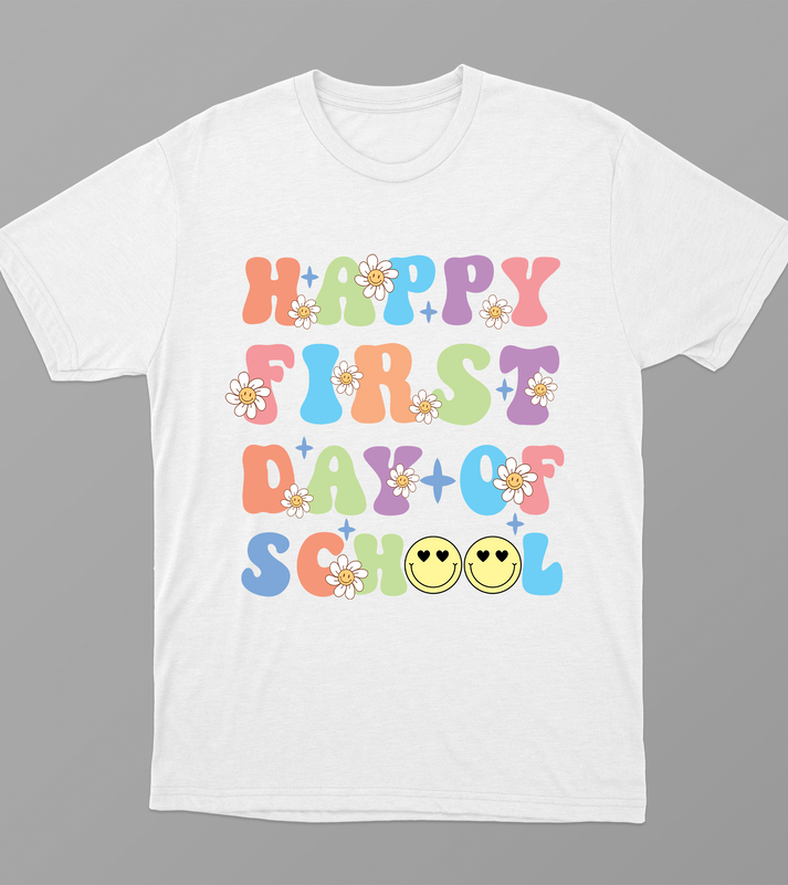 Happy First Day of School Shirt,Teacher Gift, Gift for Teachers, Kindergarten Teacher, Teacher Appreciation,Back to School Shirt, Teacher Christmas Gift