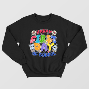 Happy First Day Of School Shirt, Retro Cute Flower Doodle Shirt For Kids, Back To School 2024 Shirt, Welcome Back To School