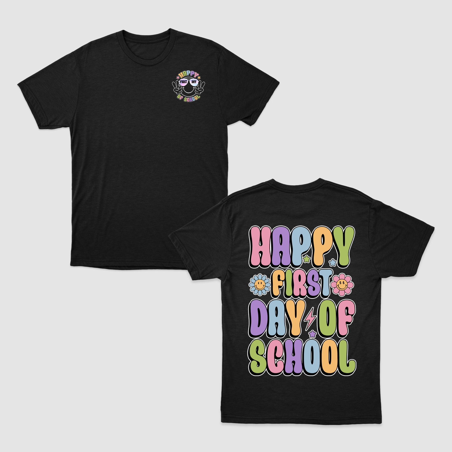 Happy First Day Of School Shirt, Back To School For Kids, Happy Face Shirt, Retro Groovy School 2024 Shirt