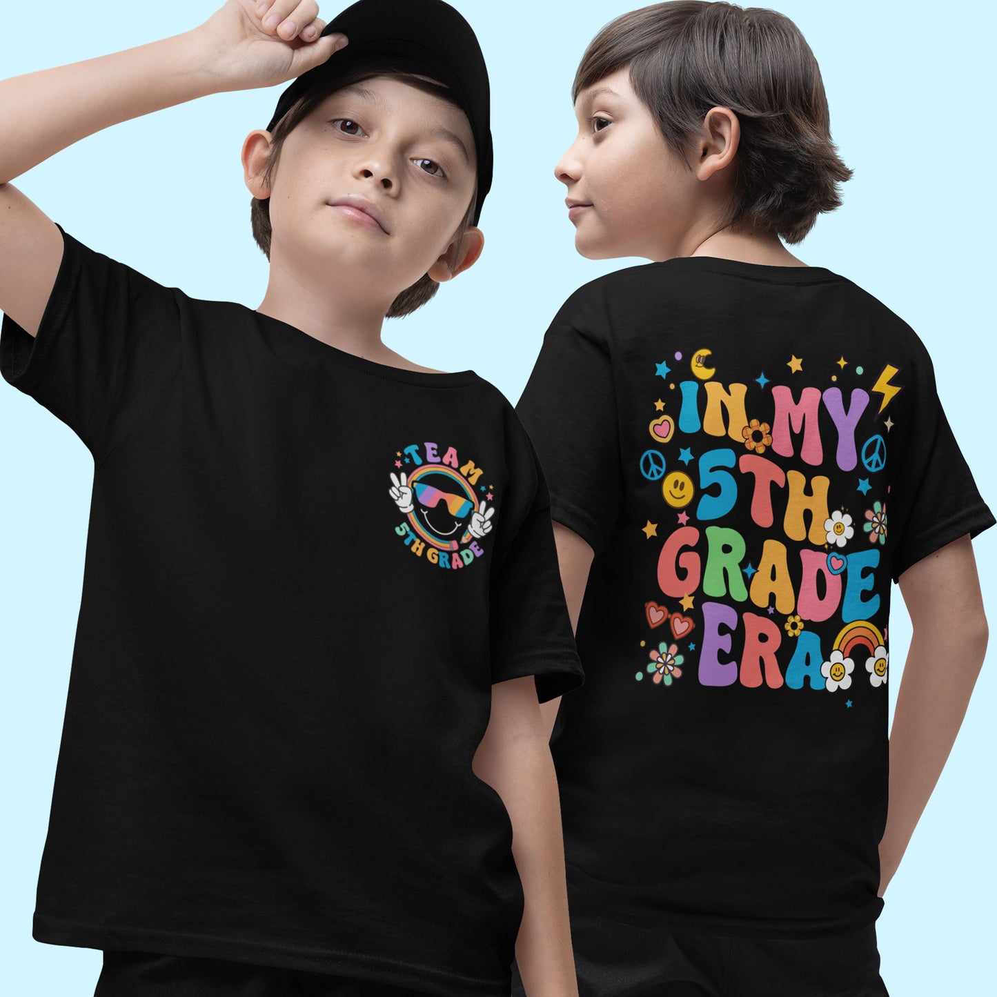 Funny Groovy In My School Era, Personalized School Shirt For Kids, Happy Face Shirt, Back To School 2024