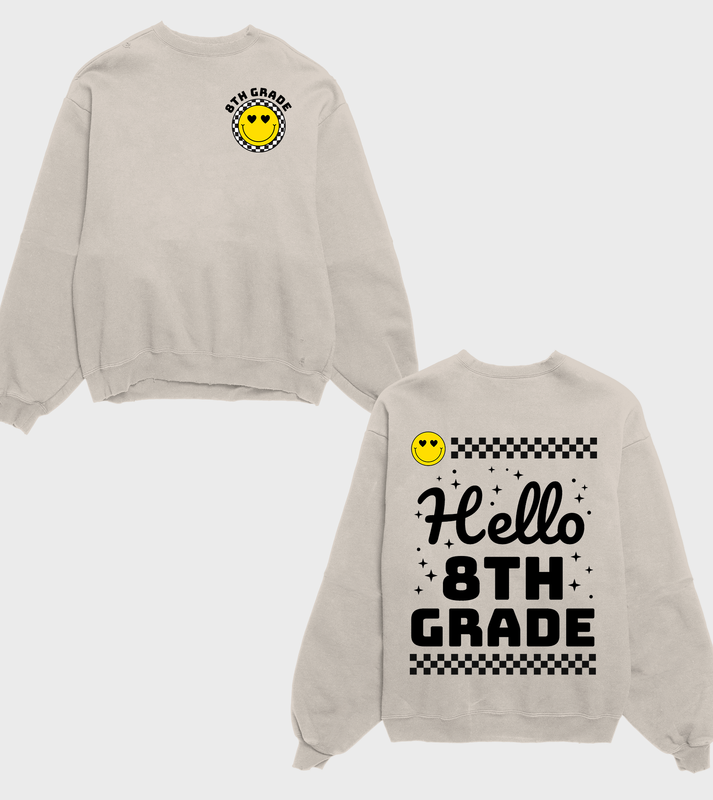 Hello New Grade Shirt, Happy Face Shirt, Crush New Level Shirt, Back To School Shirt, Funny School Shirt For Kids, Retro Groovy Shirt