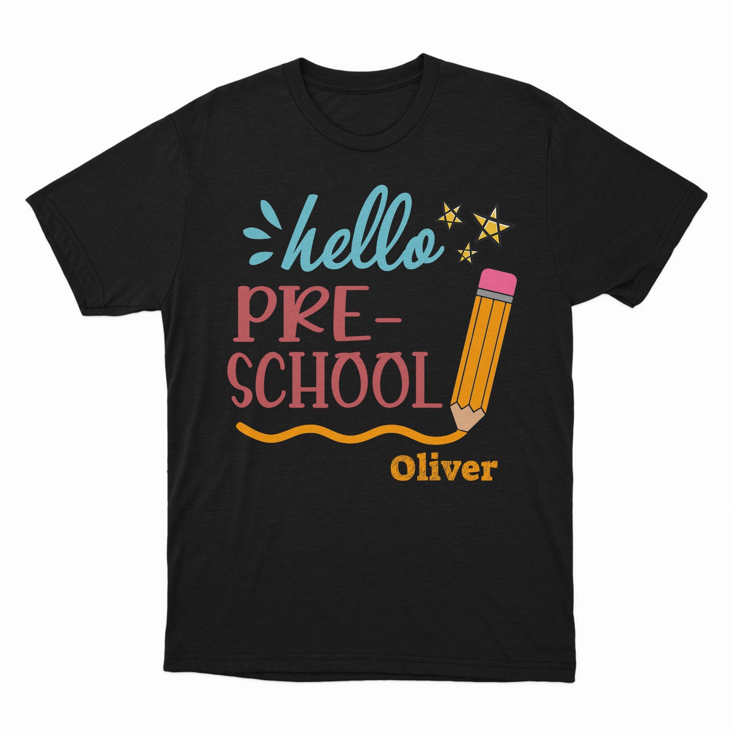 Hello New Grade Shirt, Crush New Level Shirt, Custom Name School Shirt For Kids, Kindergarten Shirt, Custom Name Kids, Cute Pencil