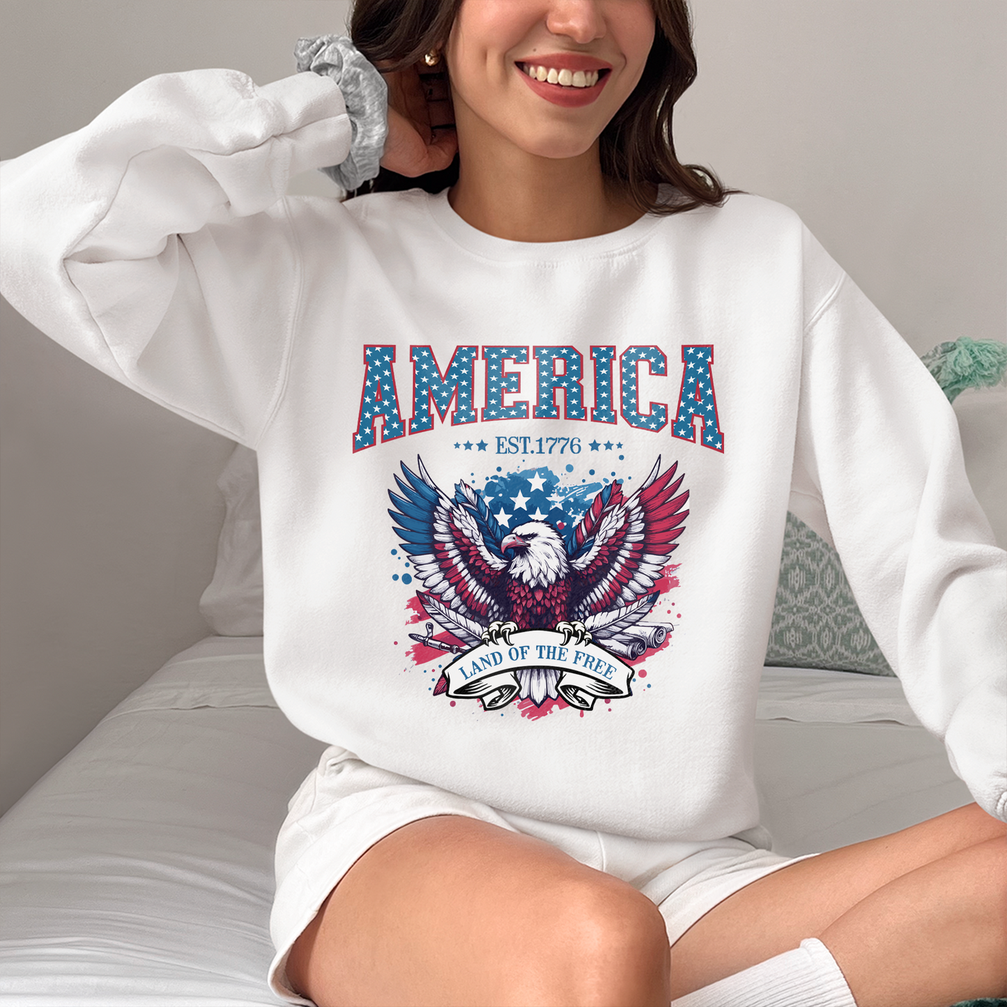 America Land Of The Free Fourth of July shirt, Independence Day Red White and Blue, America Tee,  Women's 4th of July, Fourth of July Shirt T-Shirt, 1776 Tee