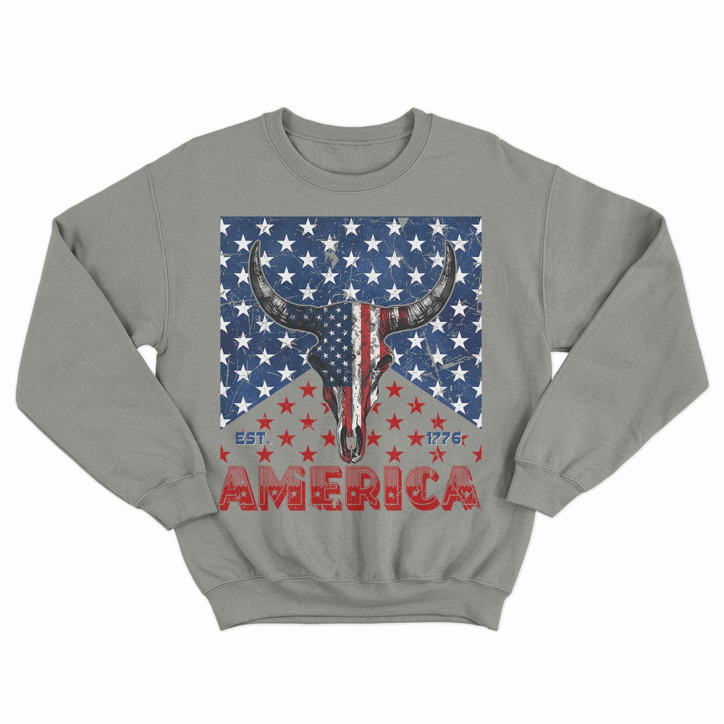 Western America Est 1776 Shirt, America Cow Skull Shirt, Fourth of July Shirt, 4th of July Shirt, Independence Day Shirt,Patriotic 4th of July Shirt, Western America Est 1776 Shirt