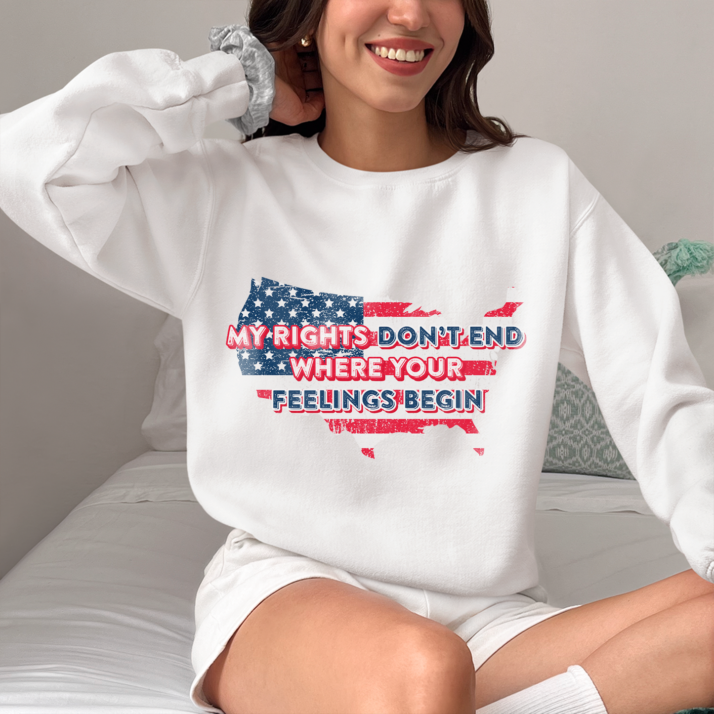 My Rights Don't End Where Your Feelings Begin Shirt, Gun Owner Shirt, Patriotic T Shirt, Veteran Shirt, Political T Shirt, Vintage Patriotic Veteran USA Flag Shirt, Shirt With Sayings