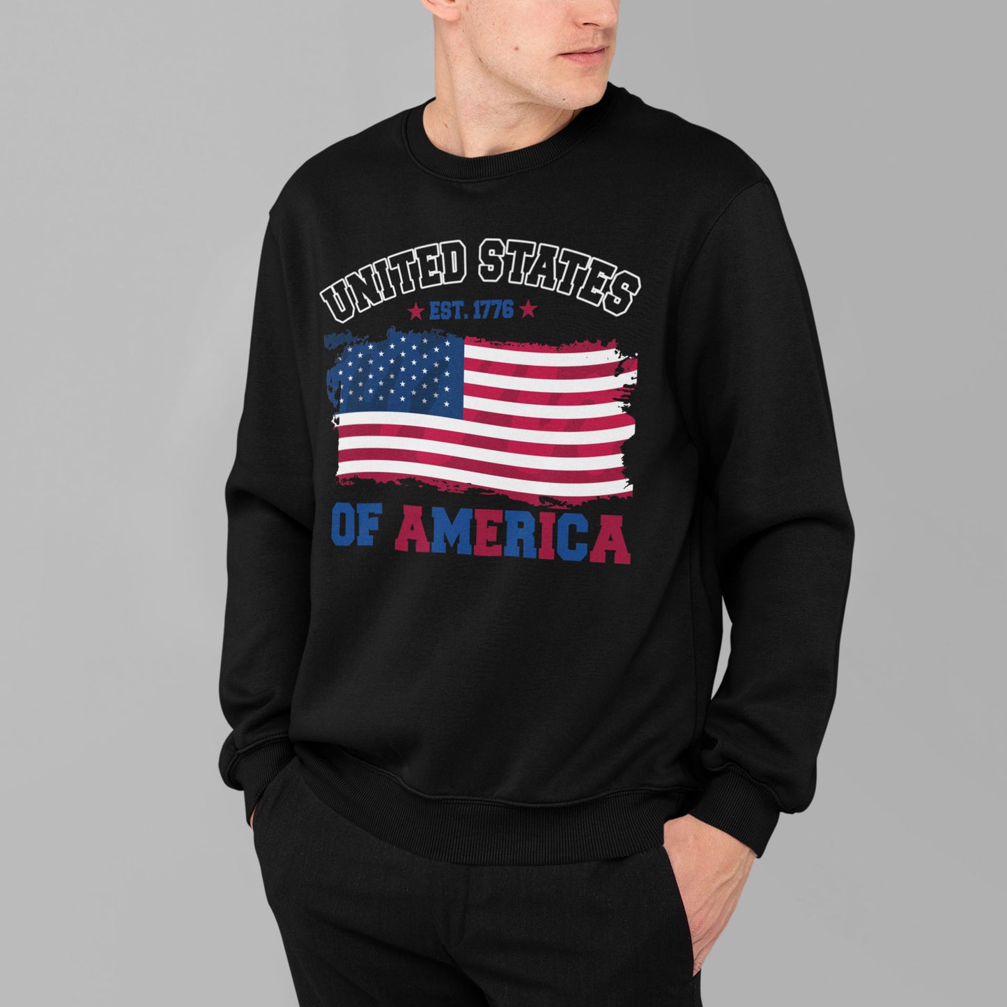 Unisex United States of America sweatshirt, USA Flag Sweatshirt, Patriotic Shirt, American Sweatshirt, USA vintage 1776, 4th of July T-Shirts,  Land of The Free Shirt