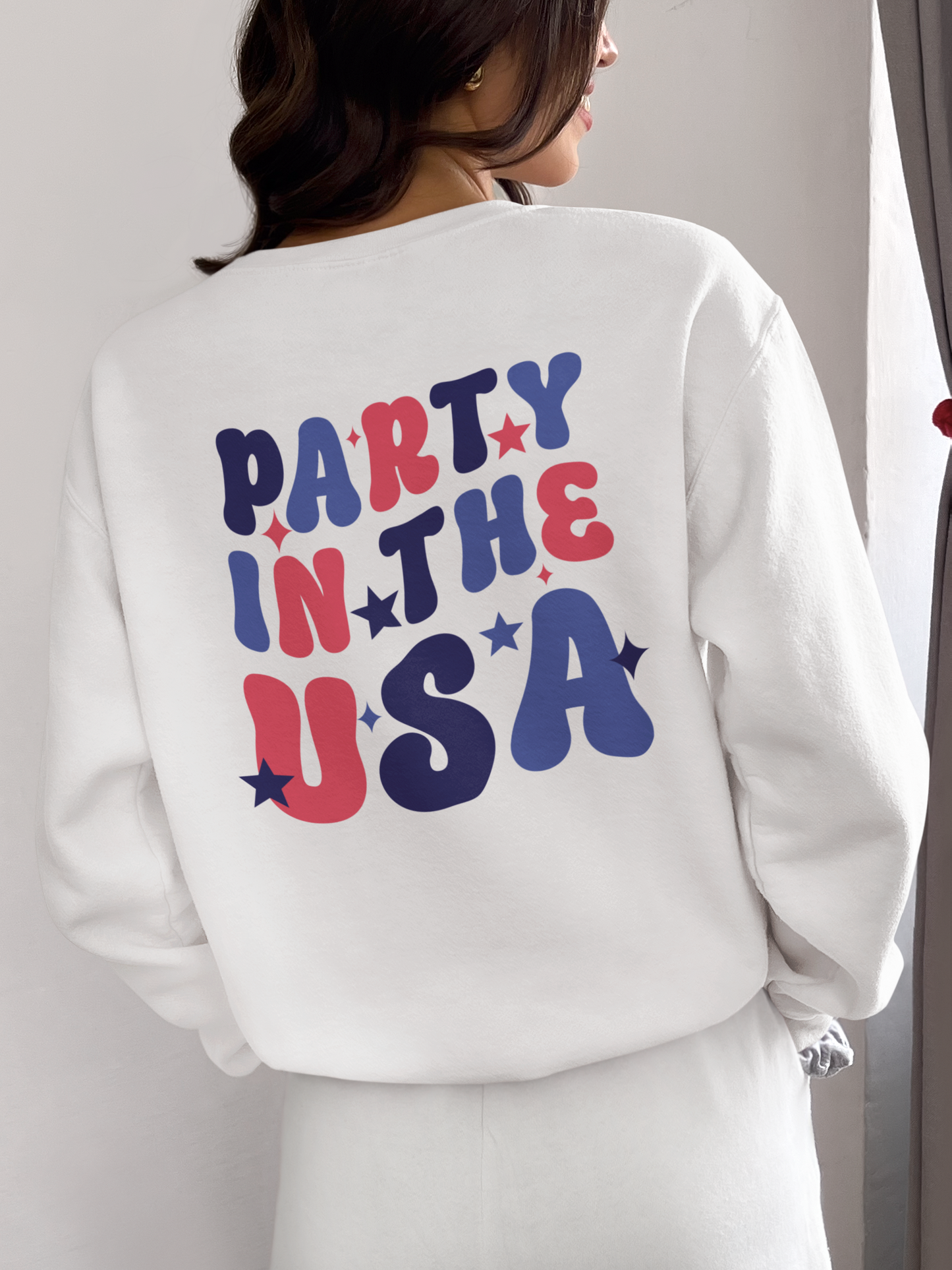 America Vibes T-shirt, Retro 4th of July Shirt, Vintage Style 4th of July T-shirt,Retro Party in the USA Happy Face Graphic Shirt