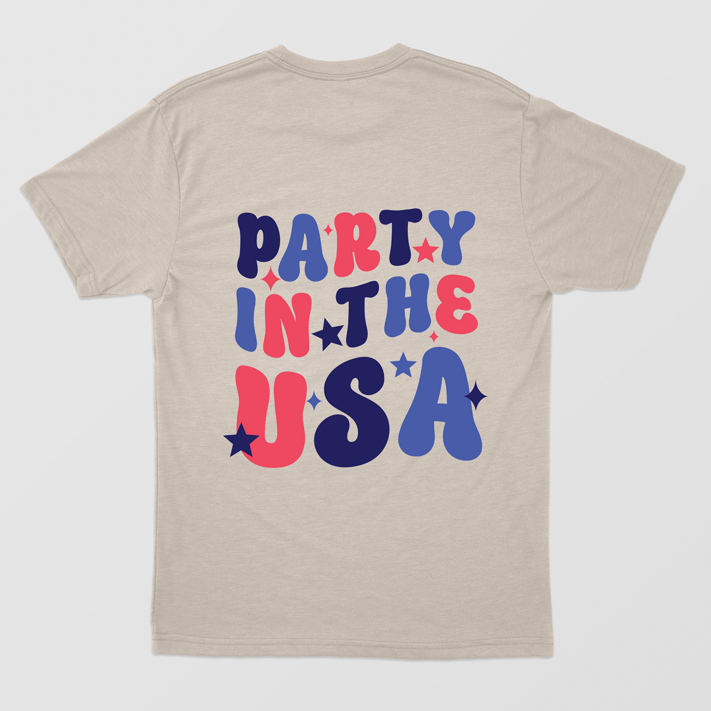 America Vibes T-shirt, Retro 4th of July Shirt, Vintage Style 4th of July T-shirt,Retro Party in the USA Happy Face Graphic Shirt