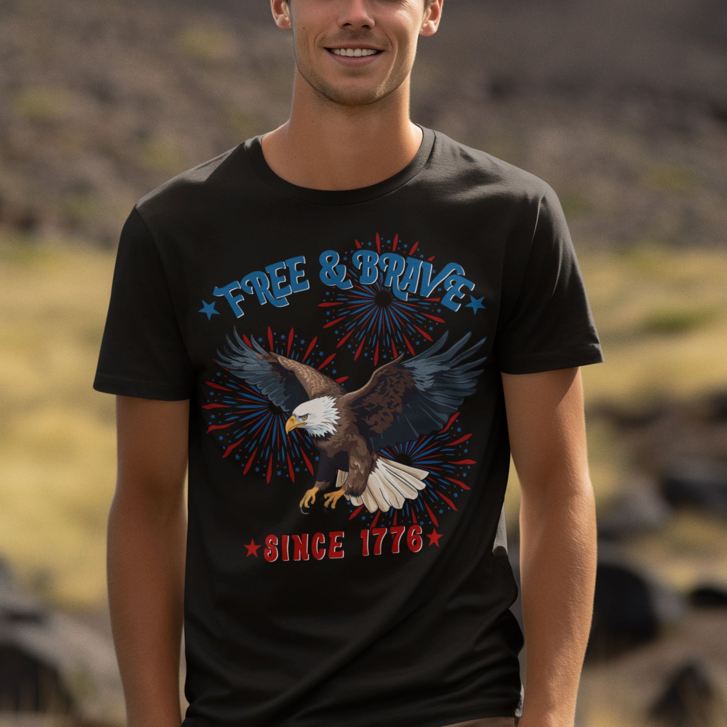 Free and Brave since 1776 shirt, 4th of July T-Shirts, USA 1776 Shirt, Patriotic USA T-Shirt, United States of America Shirt