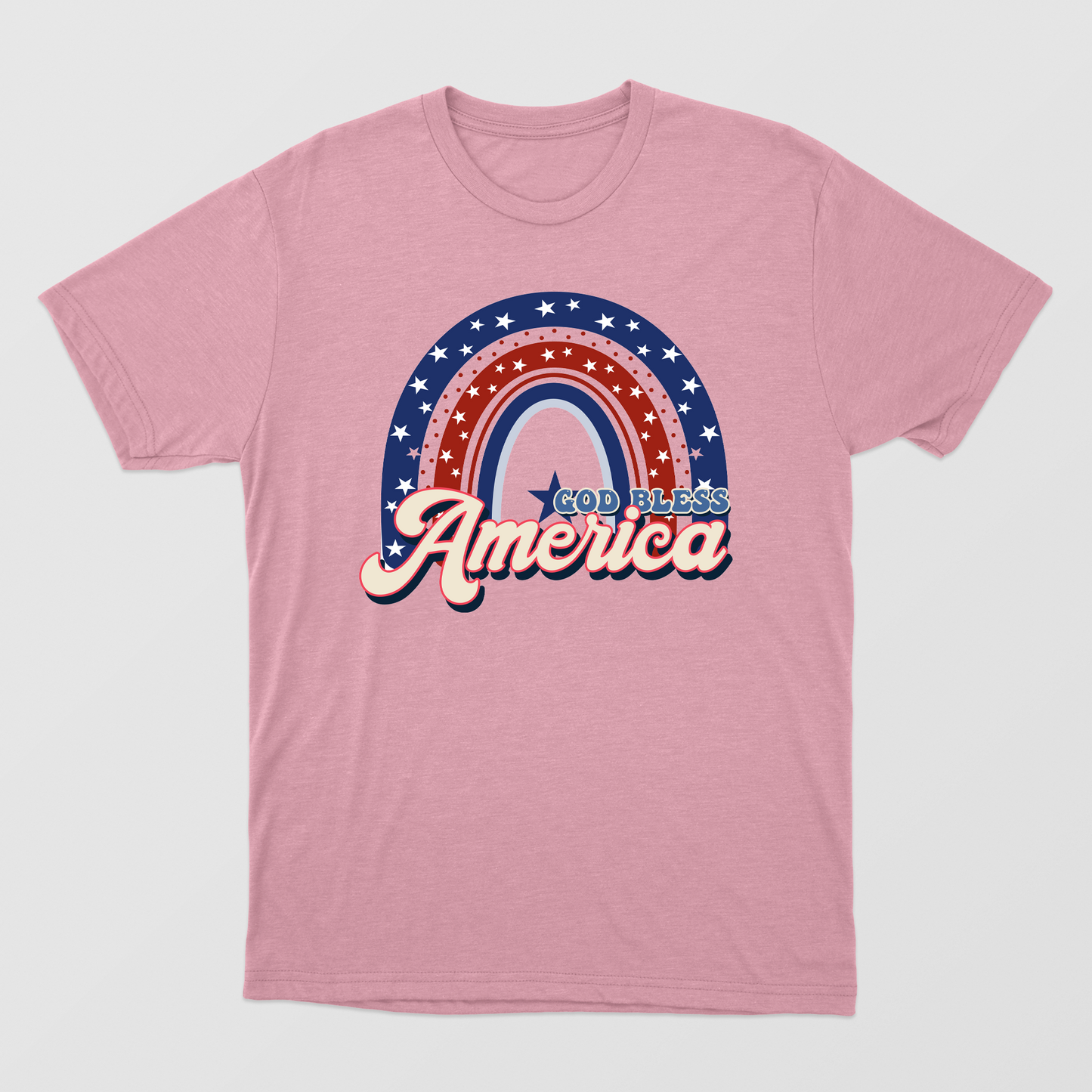 Vintage America Rainbow USA Flag Shirt, 4th of July Flag Shirt,God Bless America ,USA Shirt for 4of July, Independent Day Shirt