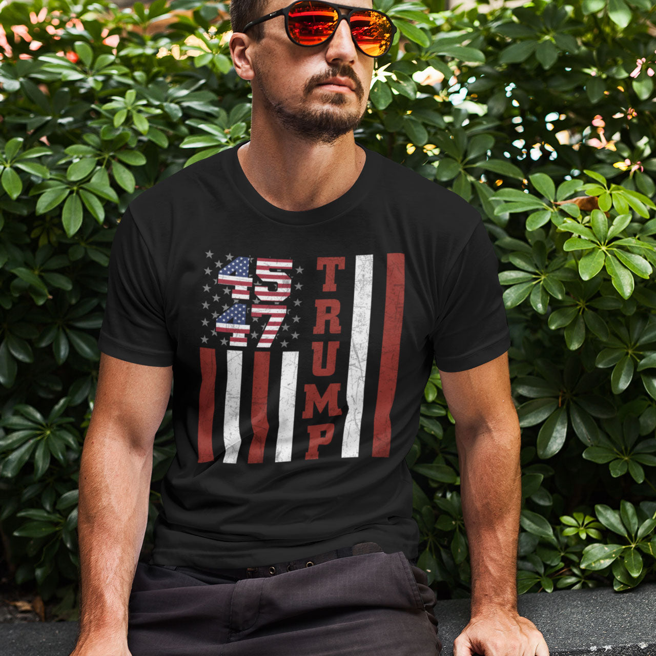 Trump Flag T-shirt US Presidential 45/47 Shirt, Trump 2024 Gift Shirt, Trump Supporter Shirt, President Election Shirt, 45 47 Trump For President Tee