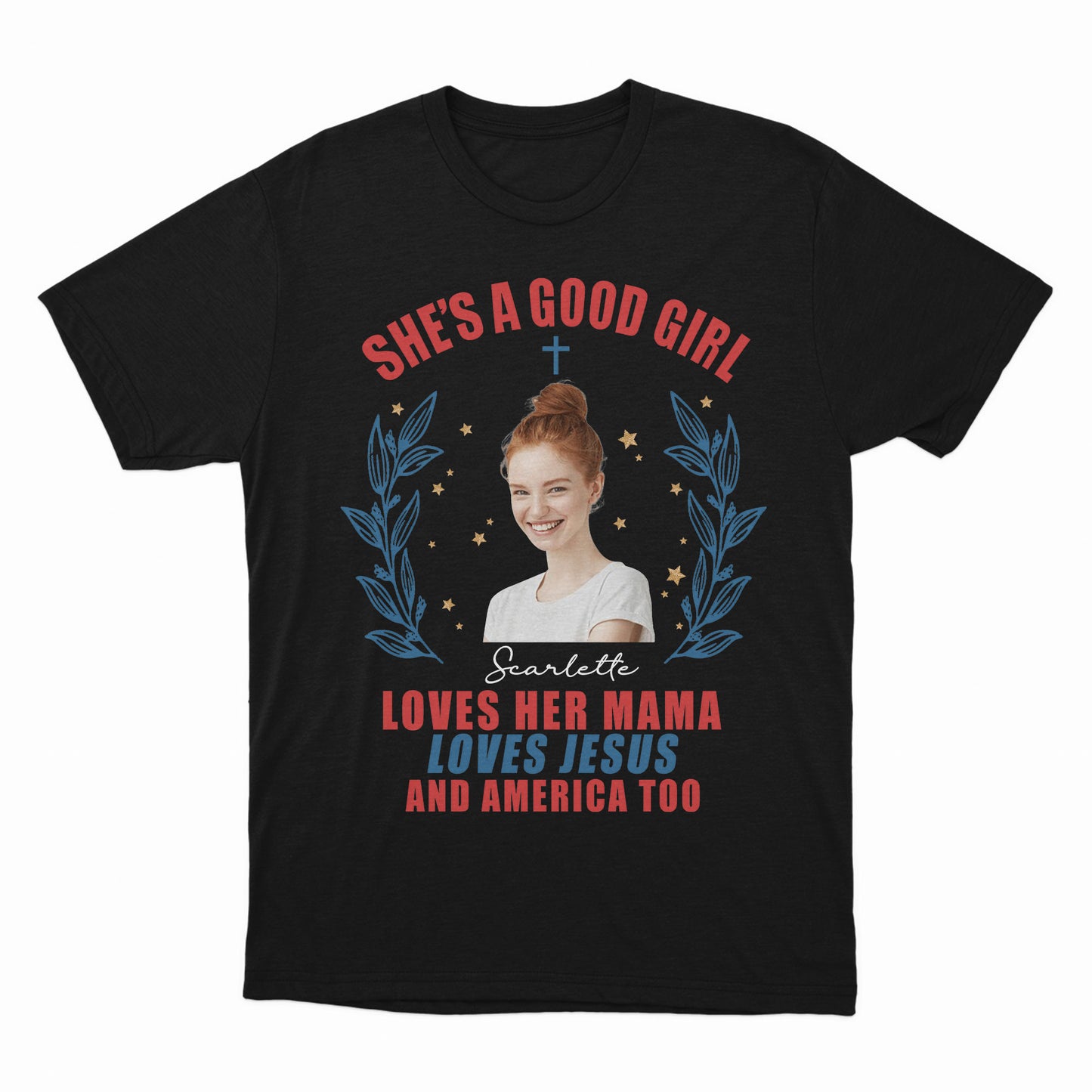 She's Good Girl Shirt, Love Jesus And America Shirt, Patriotic Girl Shirt