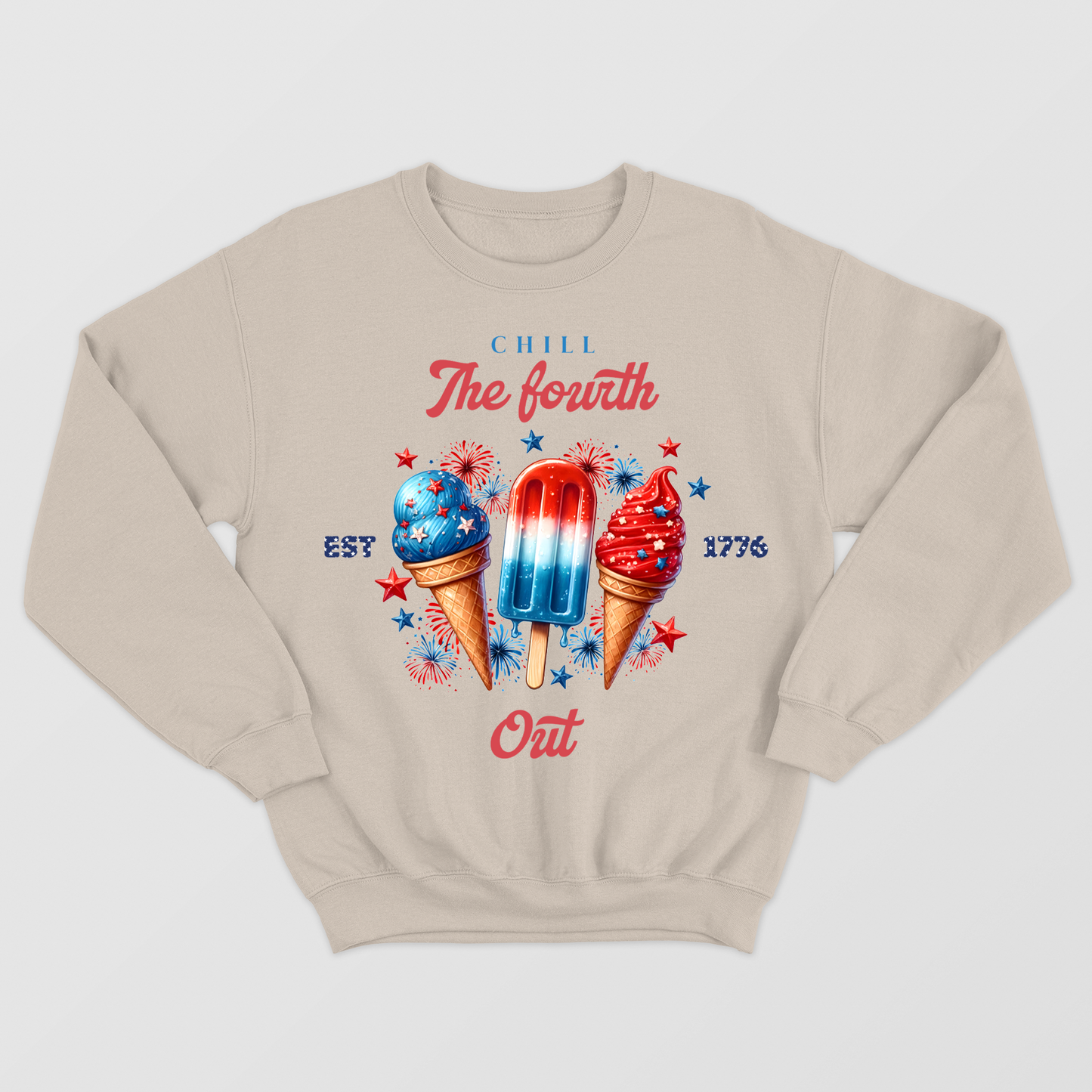 American Chill The 4th Out Shirt, 4th July Activities Shirt, Patriotic Shirt, Funny Cute American Ice Cream Shirt, Est 1776 Shirt