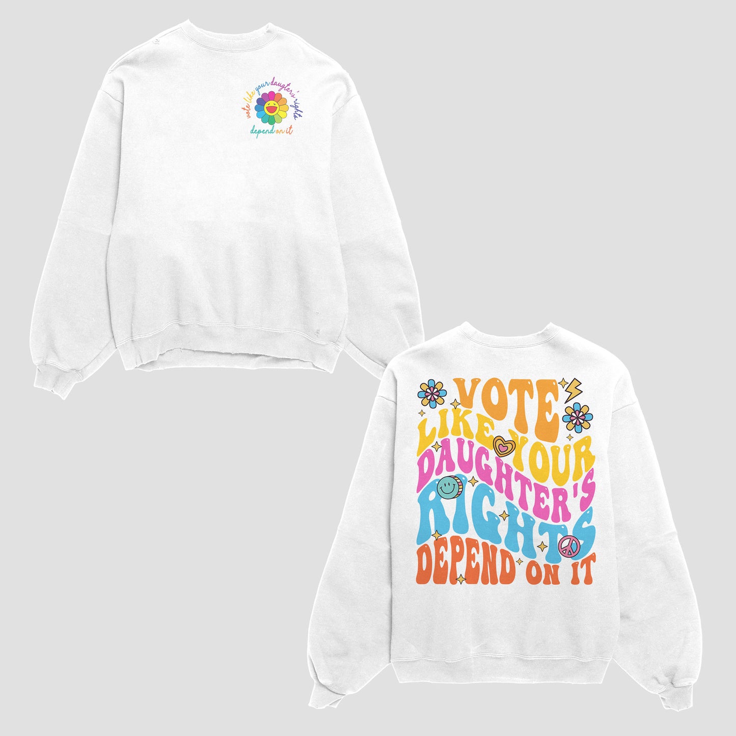 Vote Like Your Daughter's Right Depends On It Shirt, Retro Groovy Voting Shirt, US 2024 Election Shirt