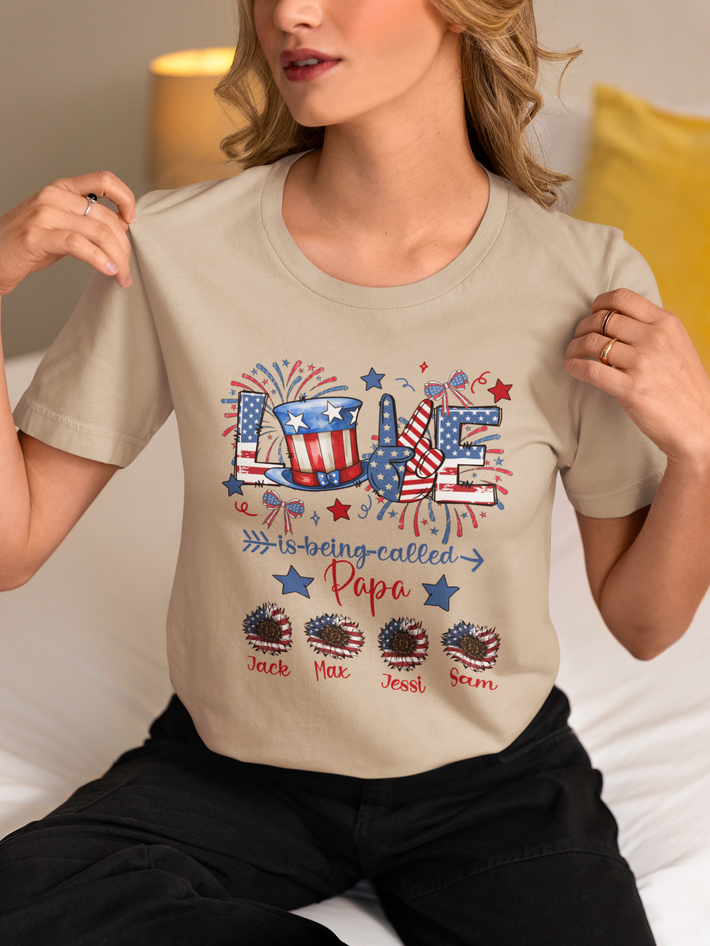 Love Is Being Call Papa Shirt, American Voting 2024 Shirt, Custom Sunflower Shirt