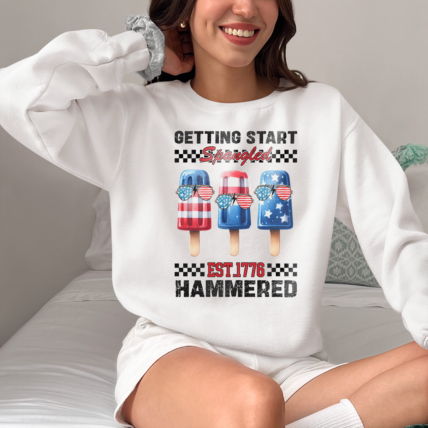 Getting Star Spangled Hammered Shirt, US Est 1776 Shirt, Patriotic Shirt, Funny American Ice Cream Shirt, 4th July Anniversary