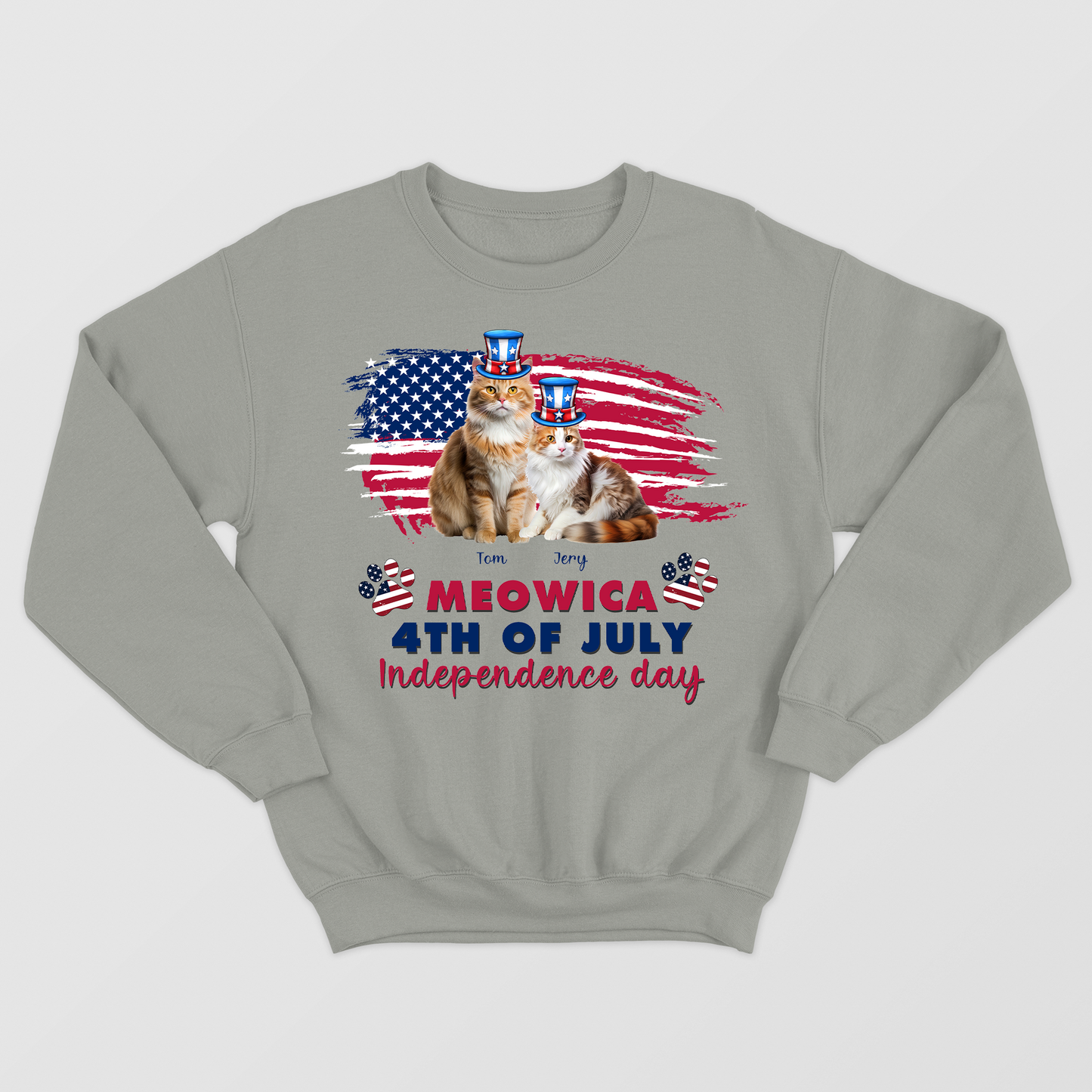 America 4th July Shirt, Meowica Shirt, Personalized Cat Shirt, Funny Independence Day Shirt, Gift For Cat Lovers