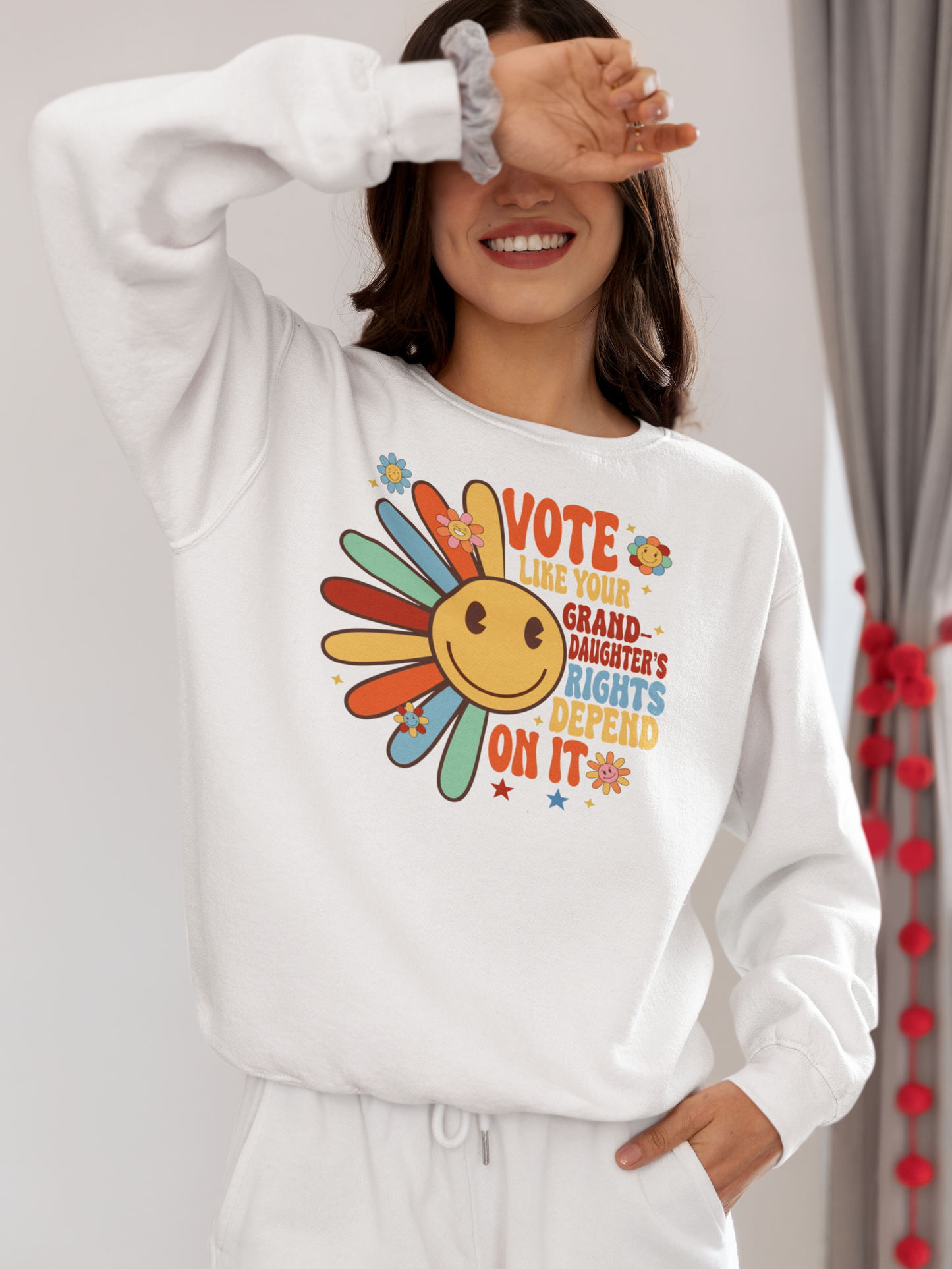 Retro Groovy Vote Like Your Granddaughter's Rights Depend On It Shirt, Voting Shirt, US Election Shirt