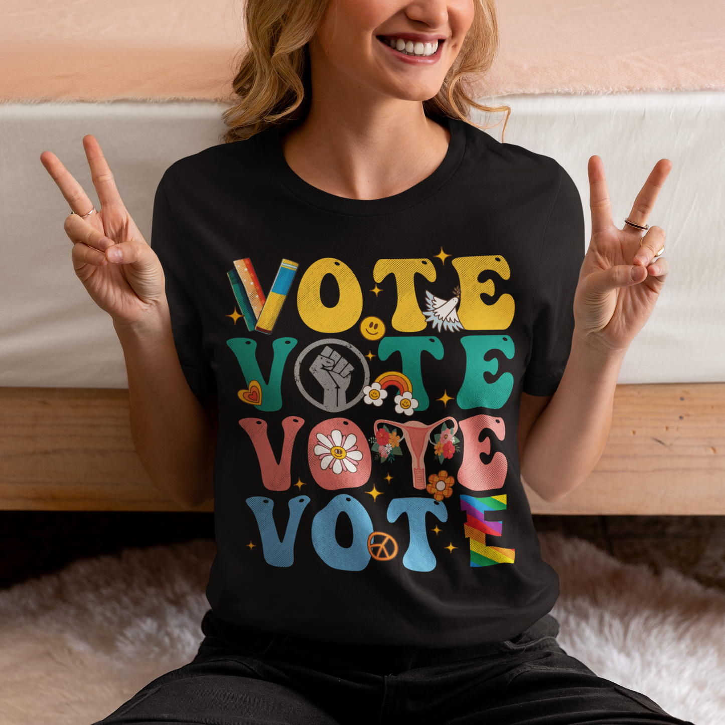 Retro Groovy Vote Shirt, Vote For Rights Shirt, Election Shirt