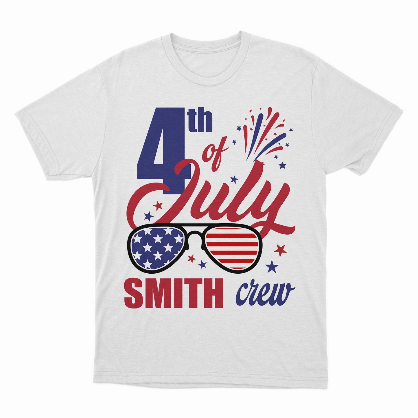 4th July Family Crew Shirt, American Patriotic Family Shirt, Custom Family Name Shirt, American Family 4th July Activities Shirt