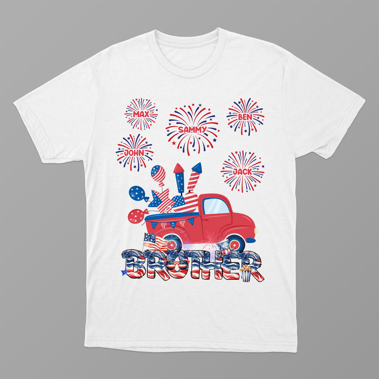 Funny Firecraker 4th July Shirt, US Family Member Shirt, Custom Family Name Shirt, Patriotic Shirt For Family, Funny Truck Shirt, Fourth July Anniversary