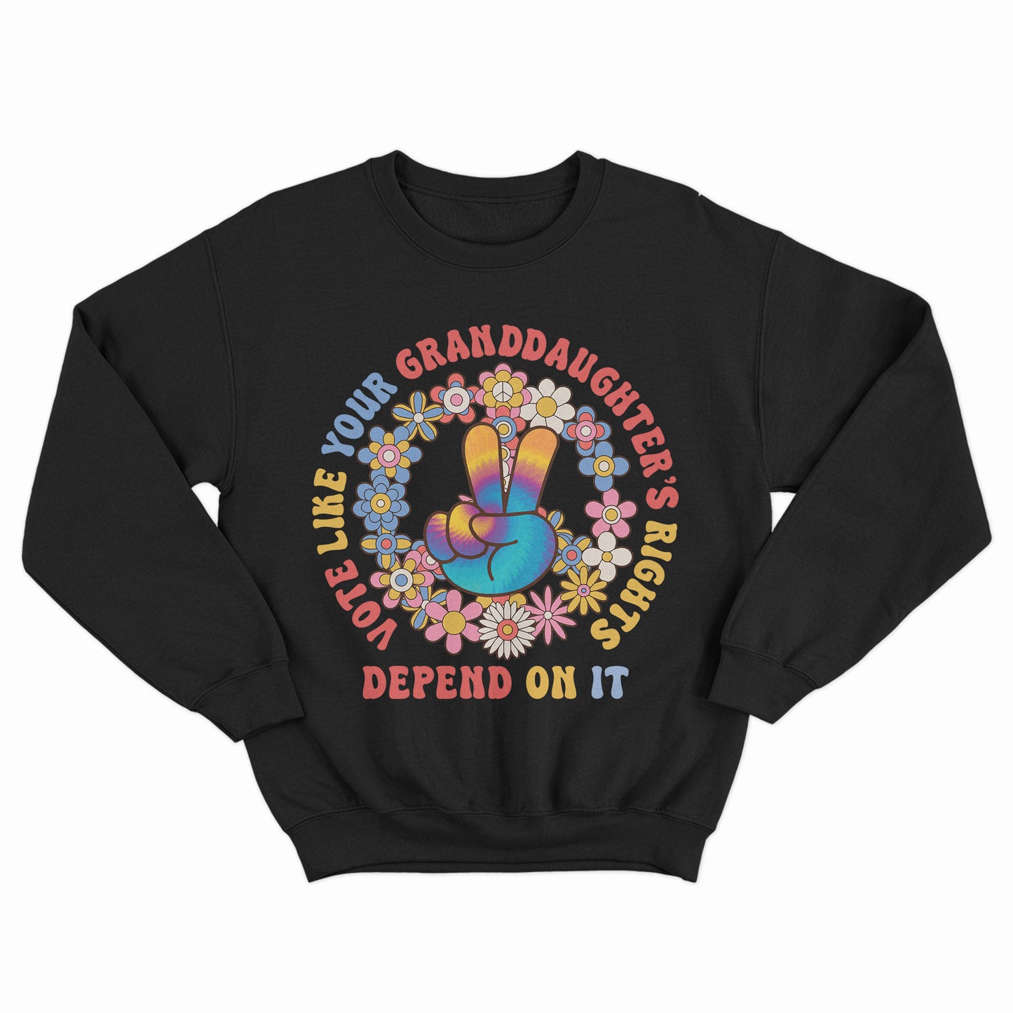 Peace Sign Shirt, Floral Voting 2024 Shirt, Vote Like Your Granddaughter's Rights Depend On It Shirt