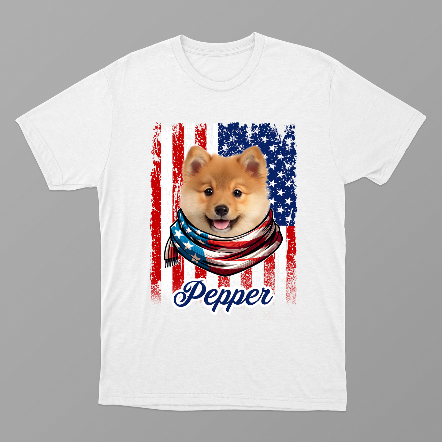 American Flag Custom Pet Shirt, Custom Shirt For Dog Lovers, Patriotic Pet Shirt, 4th July Anniversary Shirt, Gift For Dog Mom, Gift For Dog Dad