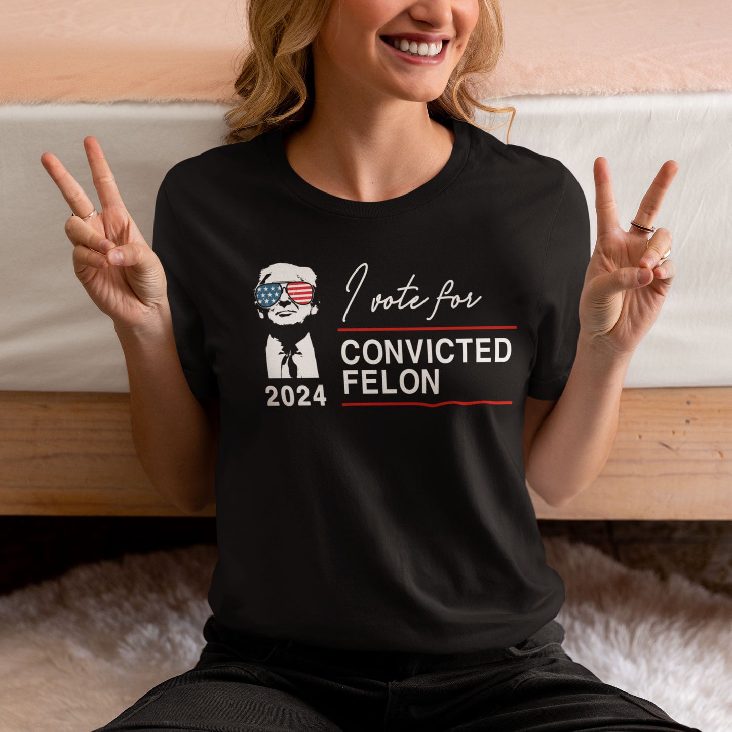 Trump I'm Voting For The Convicted Felon 2024 Shirt, Trump Felon 2024, President Trump, US Election 2024 Shirt