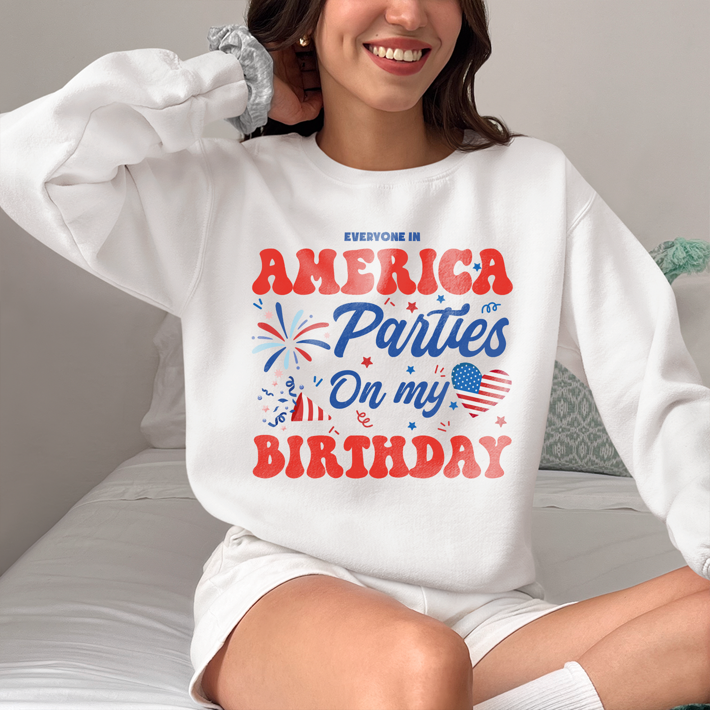 Funny Everyone In America Parties On My Birthday Shirt, 4th July Birthday Shirt, Funny Birthday Party, Patriotic Shirt, Happy Independence Day Shirt