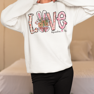 Personalized Love Grandma Sweatshirt, Custom Grandmalife Sweater and Grandkids Names On Sleeve, Custom Love Grandma Life kids on Sleeve, Mama Bunny Shirt