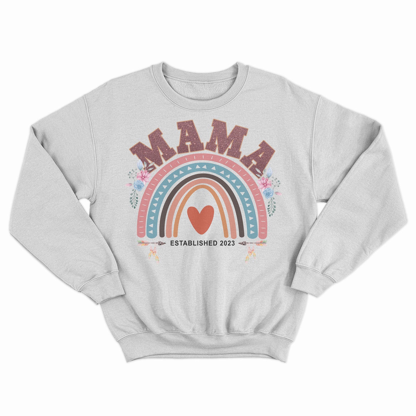 Mama shirt with rainbow, rainbow mama,  Mother’s Day Shirt, Rainbow Mama Shirt, Blessed Mama, Mother Shirt, Mama Shirt, Boho Rainbow Shirt for Mother, Cute Shirt for Mother, Personalized Established T-Shirt, Baby Announcement Shirt