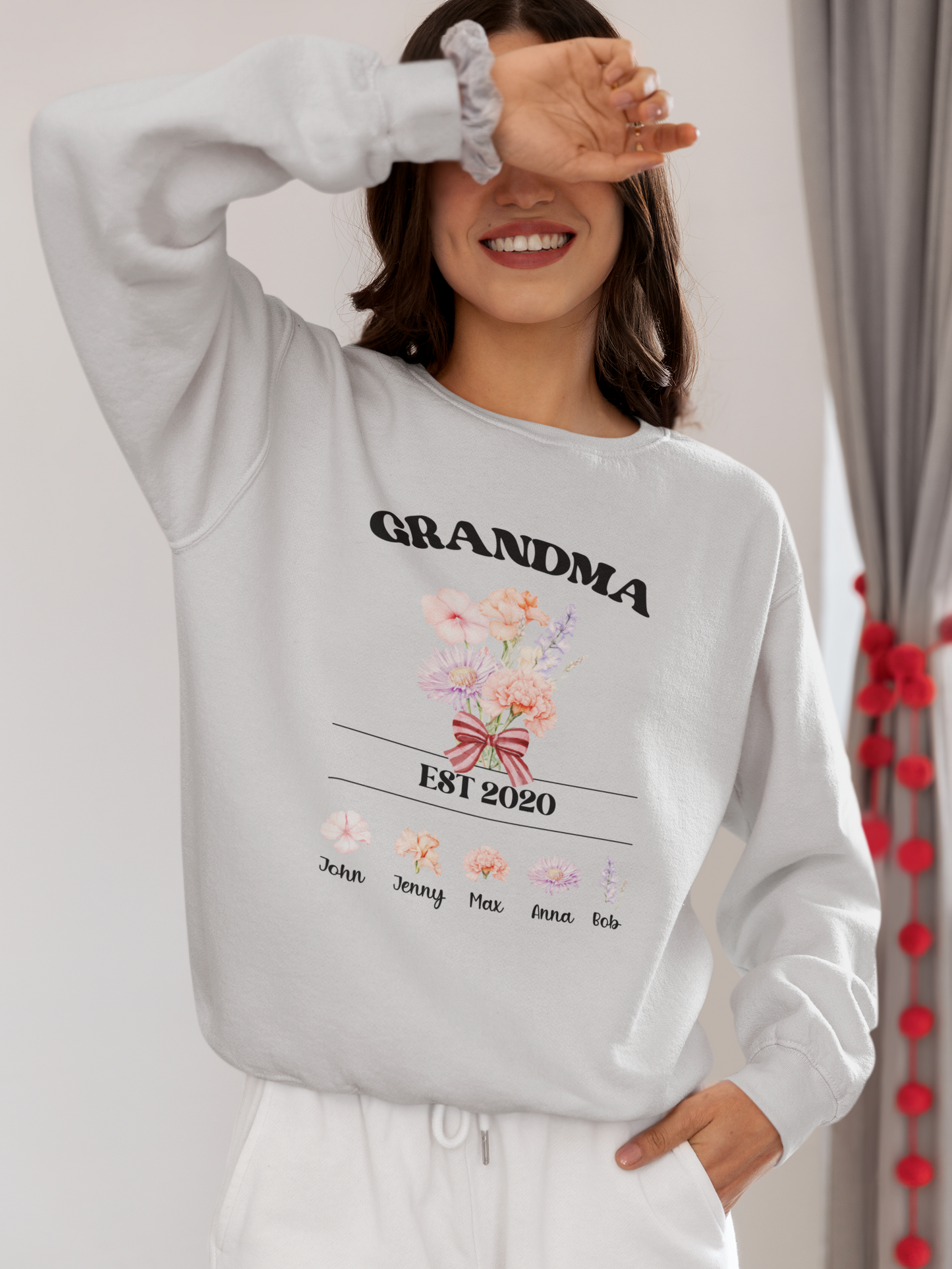 Grandma Shirt with Custom Birth Flowers and Names , Mothers Day Gift,Unique Grandma Gift, Personalized Birthday Gift, Grandchildren, Custom Birth Flowers Shirt For Grandmother, Personalized Birth Flowers Shirts For Grandma