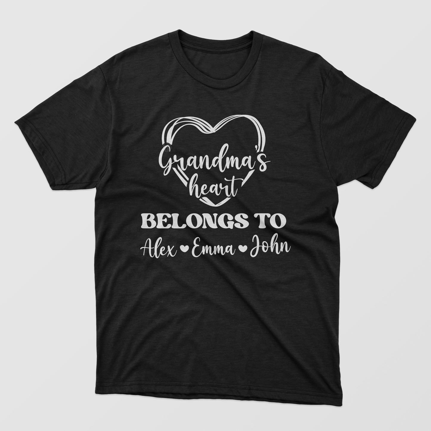 Personalized Grandma Shirt, This grandma's heart belongs to,  Customized with names, Custom Grandma Heart Sweatshirt, Grandma Shirt, Grandma Heart with kid names, Custom Grandma with kid names, Grandma Sweatshirt Gifts