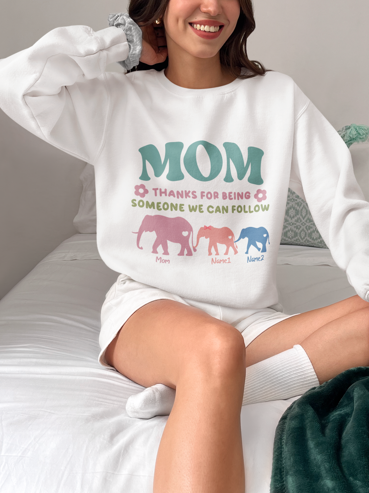 Mom Thanks For Being Someone we can follow shirt  With children Name, Elephant Mom Shirt, Mama Baby Elephant Tee, Elephant Lover Shirt, Funny Mom Shirt, Gift For Mom, Mom T-Shirts, Cool Mom Shirts