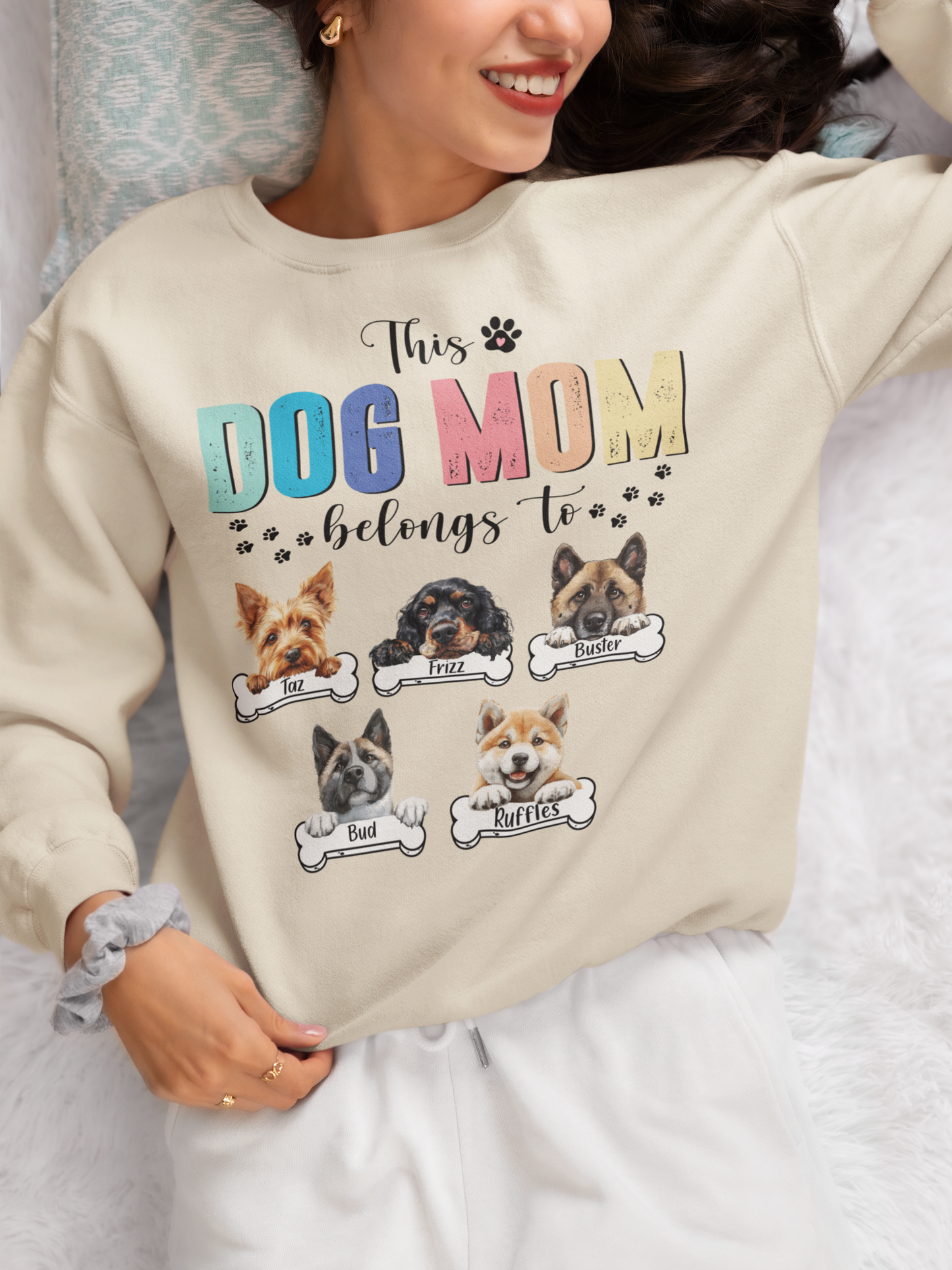 This Dog Mom Belong To Dogs Shirt, Dog Mom Easter Shirt, Custom Dog Mom Shirt, Dog Shirts for Women, Personalized Dog Shirt, Easter Shirt